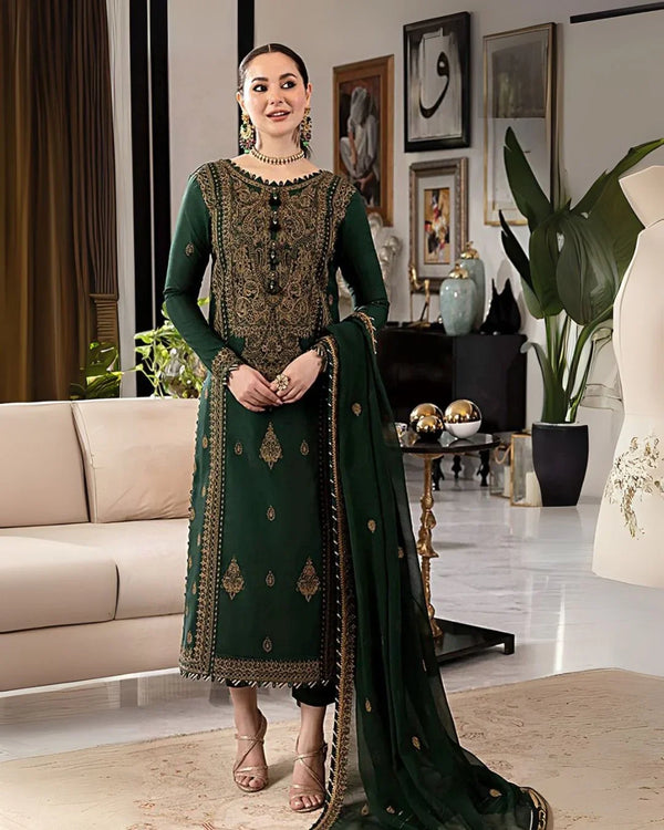 Asim Jofa Winters | Premium Dhanak 3-Piece with Embroidered Shawl