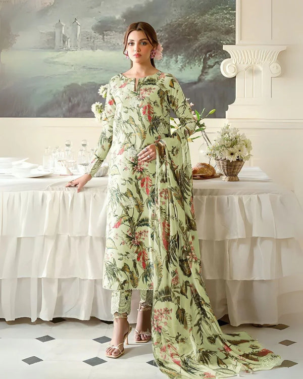 Jazmin Winters | Printed Soft Khaddar 3-Piece with Khaddar Shawl