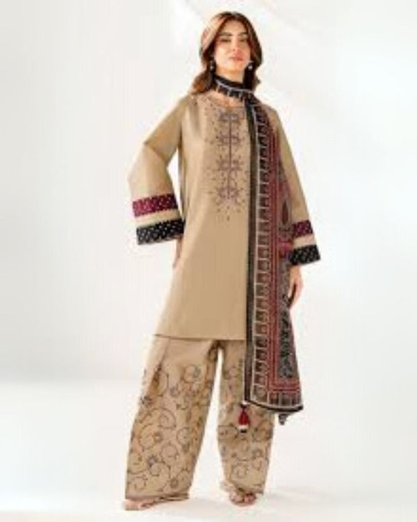 Jazmin Winters Collection | Dhanak 3-Piece with Pashmina Wool Shawl